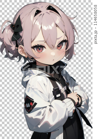 ちょっとだけ嫉妬している女の子のイラスト 114658058