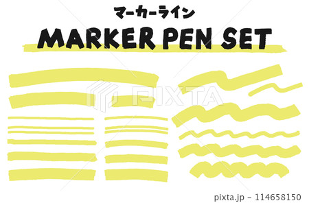 マーカーペンの下線素材セット　黄色 114658150