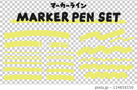 マーカーペンの下線素材セット　黄色 114658150