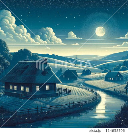田舎の夜景 114658306