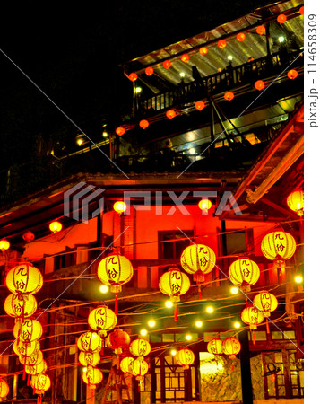 台湾・夜の九份(九分)老街_HDR・アニメ風 台湾・夜の九份(九分)老街_HDR・アニメ風 114658309