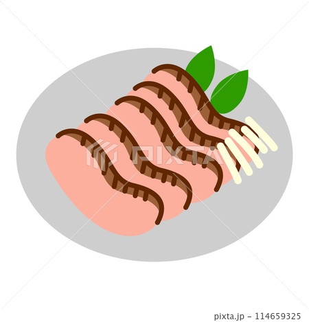 ガチョウ肉の料理のアイコンイラスト 114659325