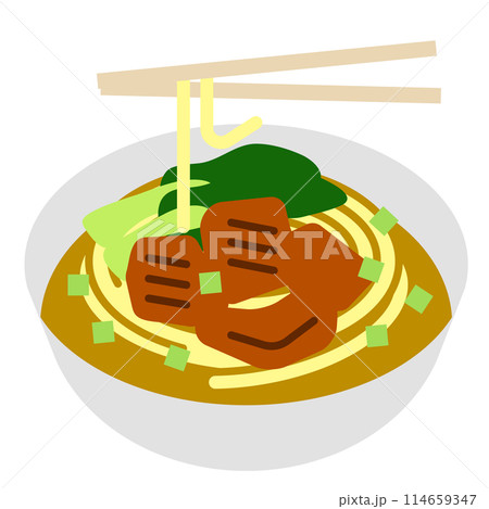 牛肉麺のアイコンイラスト 牛肉麺のアイコンイラスト 114659347