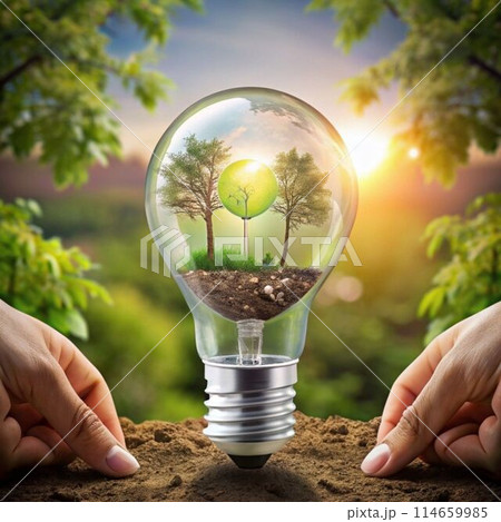 composite image of hand holding light bulb 114659985