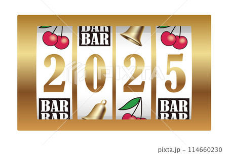 2025年 スロットマシーンの新年表示 2025年 スロットマシーンの新年表示 114660230