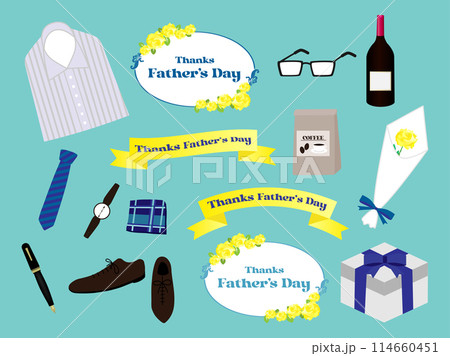 父の日のプレゼントイラストセット 父の日のプレゼントイラストセット 114660451