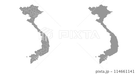 Vietnam map with administrative divisions. Vector illustration. Vietnam map with administrative divisions. Vector illustration. 114661141