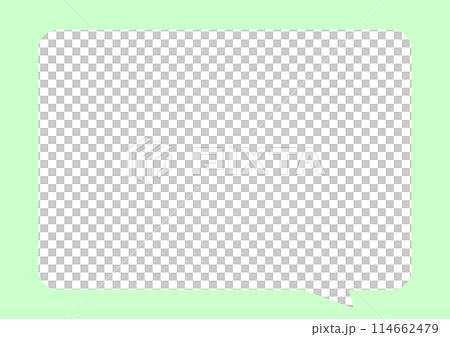 シンプルな吹き出し 淡い緑 四角 シンプルな吹き出し 淡い緑 四角 114662479