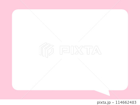 シンプルな吹き出し　淡いピンク　四角 114662483