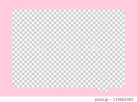 シンプルな吹き出し　淡いピンク　四角 114662483