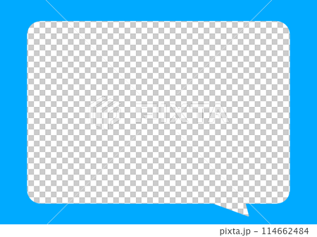 シンプルな吹き出し 青 四角 シンプルな吹き出し 青 四角 114662484