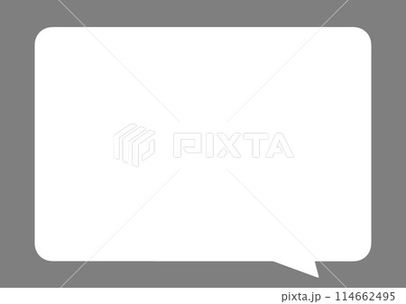 シンプルな吹き出し グレー 四角 シンプルな吹き出し グレー 四角 114662495