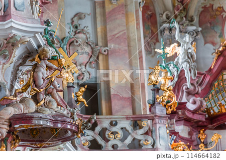interiors of  Birnau basilica, bavaria, germany 114664182