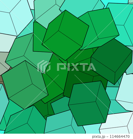 Green and blue background from cubes. Vector illustration for your graphic design.Vector illustration for your graphic design eps 10 114664470