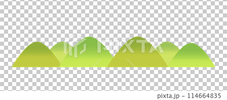 簡單清新的綠山風景插畫白色背景下分離的平面向量素材 簡單清新的綠山風景插畫白色背景下分離的平面向量素材 114664835