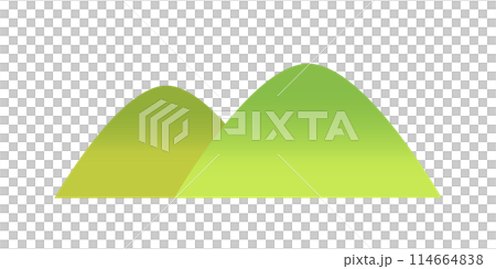 簡單清新的綠山風景插畫白色背景下分離的平面向量素材 簡單清新的綠山風景插畫白色背景下分離的平面向量素材 114664838