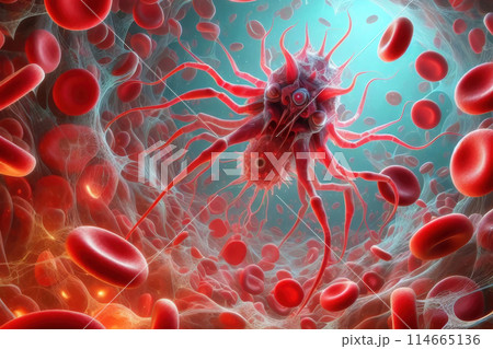red blood cells in blood cells 114665136