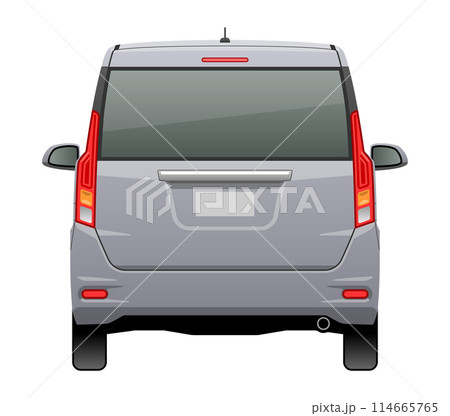 後方から見た車のイラスト(コンパクトハイトワゴン) 後方から見た車のイラスト(コンパクトハイトワゴン) 114665765