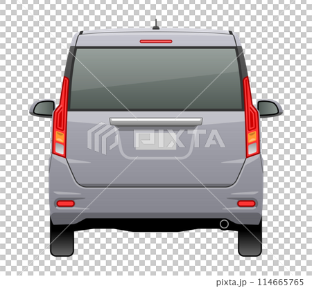 後方から見た車のイラスト(コンパクトハイトワゴン) 後方から見た車のイラスト(コンパクトハイトワゴン) 114665765
