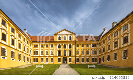 Jaromerice nad Rokytnou Castle in the Vysocina region of Czechia. 114665833
