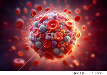 red blood cells in vein or artery, illustration red blood cells in vein or artery, illustration 114665969