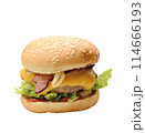 Hamburger isolated on a white background Hamburger isolated on a white background 114666193