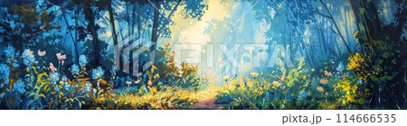 Download this enchanting forest scene Download this enchanting forest scene 114666535
