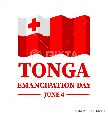 Tonga Emancipation Day typography poster. National holiday celebrated on June 4. Vector template for banner, flyer, postcard, etc. 114666924