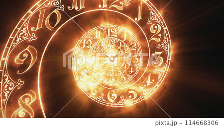 The classic spiral fire. 3D rendering 114668306