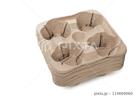 A set of craft holders for 4 glasses. Cardboard coasters for drinks 114669060