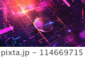 Digital currency Bitcoin on technology background. Modern virtual currency. Revolutionary digital crypto coins. Future money. Generative AI 114669715