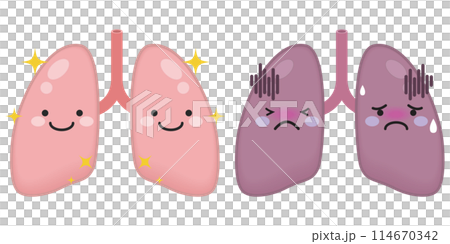 Diseased and healthy lung characters 114670342
