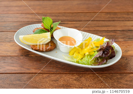 Thai Fish Cake With Salad Thai Fish Cake With Salad 114670559