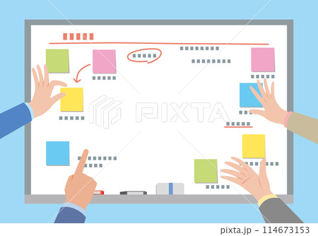 ホワイトボードとミーティング ホワイトボードとミーティング 114673153