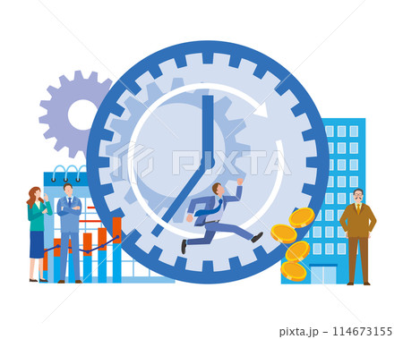 歯車と働く男性 114673155