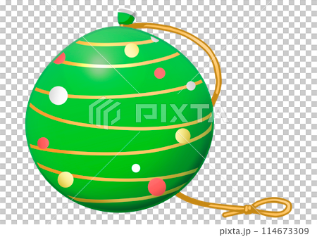 緑色の水風船のイラスト（主線なし） 114673309