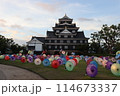 岡山城　和傘　令和の大改修　ライトアップ 114673337