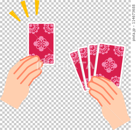 Hand holding a face down playing card 114673688