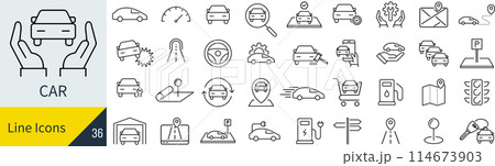 ベクターの車のアイコンセット 114673903