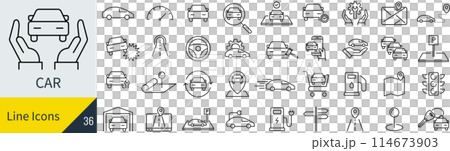 ベクターの車のアイコンセット 114673903