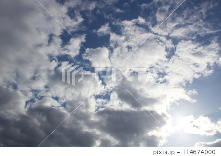 雲の空き間を抜けると向こうは青空。5月の曇り空。 114674000