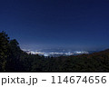 七尾城跡から望む夜の街灯り　石川県七尾市 114674656