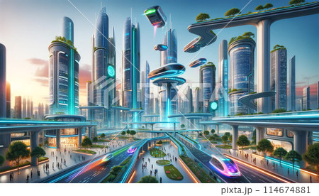 未来都市イメージ 未来都市イメージ 114674881