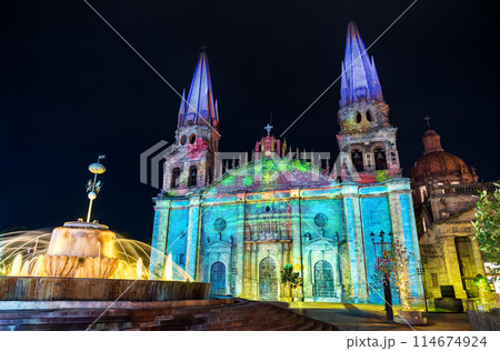 Cathedral of the Assumption of Our Lady in Guadalajara, Mexico at night Cathedral of the Assumption of Our Lady in Guadalajara, Mexico at night 114674924