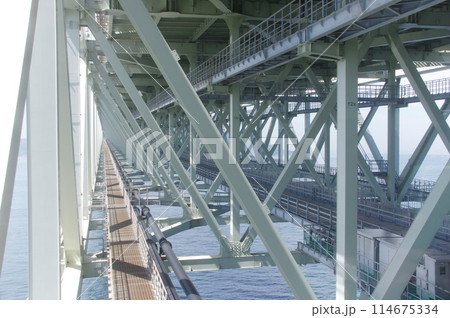 明石海峡大橋のトラス構造 114675334