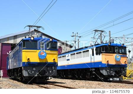 車両基地で並ぶEF65形1059号機復元と1065号機 車両基地で並ぶEF65形1059号機復元と1065号機 114675570