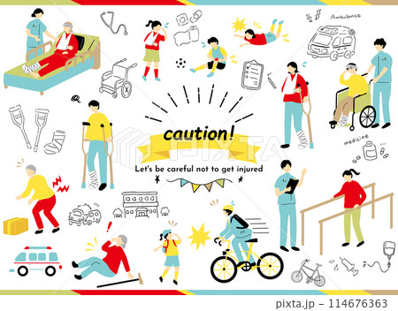 怪我人　イラスト素材集 114676363