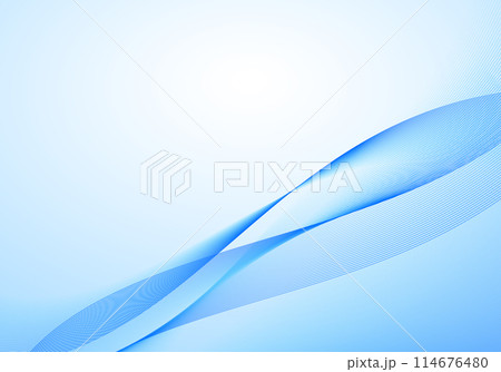 デジタルテクノロジーのウェーブ波背景水色 114676480