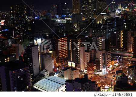 通天閣商店街の夜景 通天閣商店街の夜景 114676681