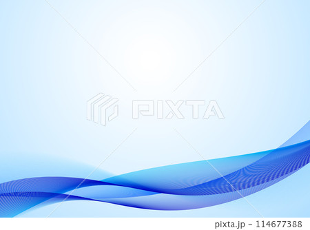 デジタルテクノロジーのウェーブ波背景4青色 114677388